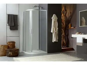 MORE LIVE R2S - Corner shower cabin with sliding door - Door by MEGIUS