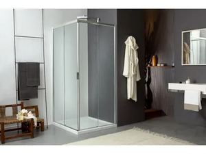 MORE LIVE Z - Corner shower cabin with sliding door - Door by MEGIUS