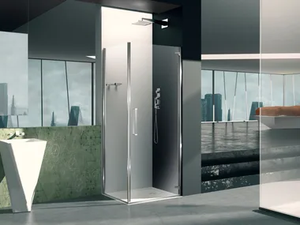 PRISMA 1.0 - Corner glass shower cabin with hinged door - Door by MEGIUS