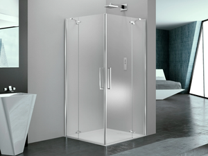 PRISMA 2.0 - Square glass shower cabin with hinged door - Door by MEGIUS
