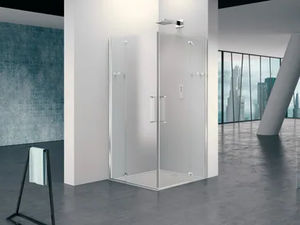 PRISMA 2.0 - Square glass shower cabin with hinged door - Door by MEGIUS
