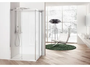 SOLODOCCIA SLIDING A - Corner shower cabin with sliding door - Door by MEGIUS