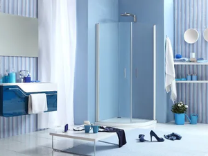 WEB 1.0 R2B - Corner shower cabin with hinged door - Door by MEGIUS