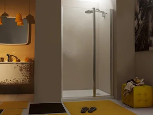 WEB 1.1 PB - Niche glass shower cabin with hinged door - Door by MEGIUS