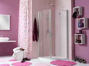 WEB 2.0 R2B - Corner shower cabin with hinged door - Door by MEGIUS