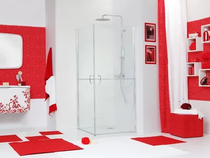 WEB 5.0 - Corner glass shower cabin with hinged door - Door by MEGIUS