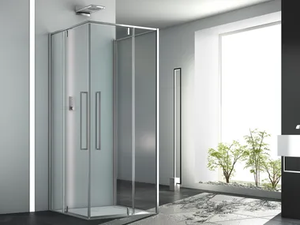 ZEN - Square glass shower cabin with sliding door - Door by MEGIUS