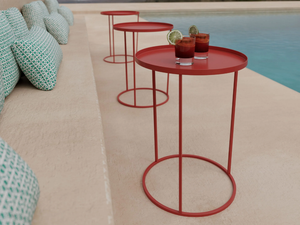 COSTANCE - Steel garden side table with tray - Styling by MEMEDESIGN
