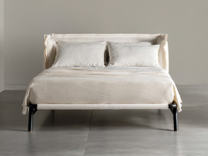 EDOARDO VOLANT - Double bed with upholstered headboard - Bed frame by Meridiani