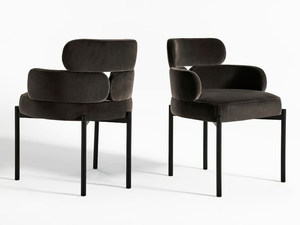 SYLVIE - Upholstered velvet chair with armrests - Chair by Meridiani