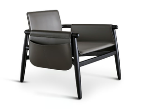 TERESA - Upholstered leather armchair with armrests - Armchair by Meridiani