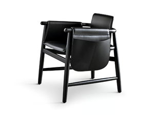 TERESINA KUOIO LOUNGE - Tanned leather easy chair with armrests - Armchair by Meridiani