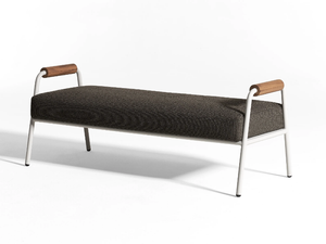 ZOE WOOD OPEN AIR - Technical fabric garden bench with armrests - Bench by Meridiani