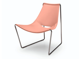 APELLE AT - Sled base tanned leather easy chair - Armchair by Midj