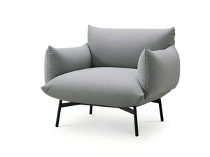 AREA P_BR M TS - Upholstered fabric armchair with armrests - Armchair by Midj