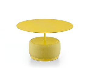 BLOOM H40 - 43/5000 Low round coffee table in steel and fabric - Coffee table by Midj