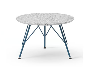 BOLLE - Round marble garden side table - Side table by Midj