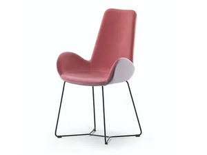 DALIA PA T - Sled base upholstered fabric chair with armrests - Chair by Midj