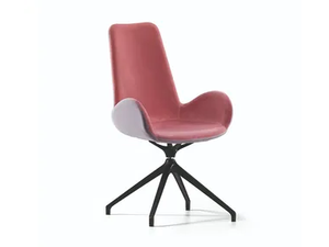 DALIA PA X - Swivel trestle-based fabric chair with armrests - Chair by Midj