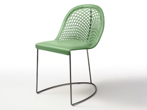 GUAPA S - Sled base tanned leather chair - Chair by Midj