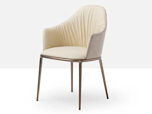 LEA DELUXE P M TS - Leather chair with armrests - Chair by Midj