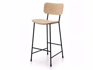 MASTER - High Fenix-NTM® stool with footrest with back - Stool by Midj