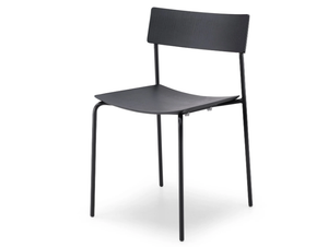 MITO S - Stackable chair in wood and steel structure - Chair by Midj
