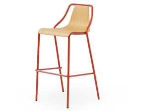 Ola - High metal stool with back - Stool by Midj