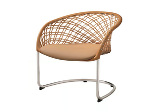 P47 AP M TS-CU - Cantilever tanned leather easy chair with armrests - Armchair by Midj