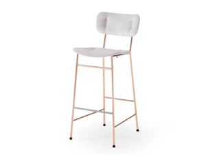PIUMA H75 M TS - High fabric stool with back - Stool by Midj