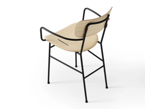 PIUMA P M LG - Wooden chair with metal structure and armrests - Chair by Midj