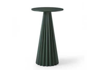 PLISSÉ H103 - Round metal high table - Table by Midj