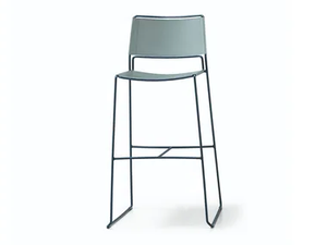 Slim H65 / H75 CU - High stool with back - Stool by Midj