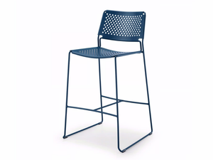 SLIM H65 IN - High steel garden stool with back - Stool by Midj