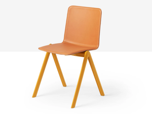STACK S PP_CU - Stackable tanned leather chair - Chair by Midj