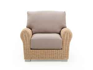 BRIGITTE - Woven wicker armchair with armrests - Armchair by Mila Maurizi