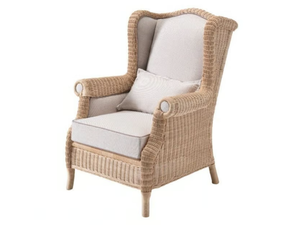 EMMA - Woven wicker armchair with armrests - Armchair by Mila Maurizi