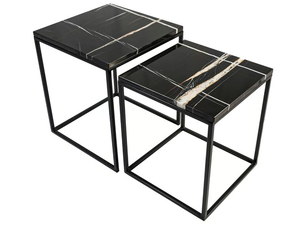 EOS COUPLE - Square Sahara Noir marble coffee table - Coffee table by MILLE997