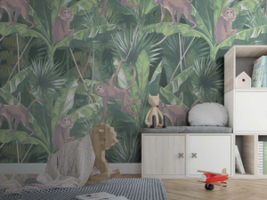 MONKEY - Tropical nonwoven kids wallpaper - Wallpaper by MILLE997