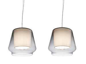 ALEVE 2 - Blown glass pendant lamp - Ceiling lamp by Millelumen