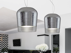 SYSS - Glass and aluminium pendant lamp - Ceiling lamp by Millelumen