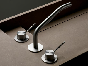 CORSIVO 11817 - 3 hole countertop stainless steel washbasin mixer - Tap by MINA