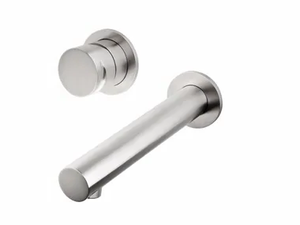 GIOTTO G - 2 hole wall-mounted single handle stainless steel washbasin mixer - Tap by MINA