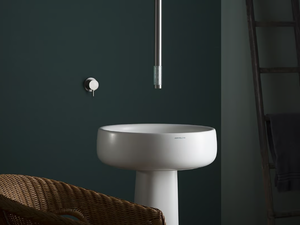 REVITRUM 12534-6100 - 2 hole ceiling mounted single handle Glass and Stainless Steel washbasin mixer - Tap by MINA