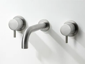 STIRIANA 6289 - 3 hole wall-mounted stainless steel washbasin mixer - Tap by MINA