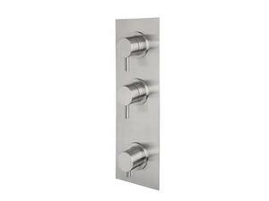 STIRIANA 66P3 - 3 hole stainless steel shower tap with plate - Shower by MINA