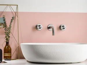 SYNTH 4918 - 3 hole wall-mounted stainless steel washbasin tap - Tap by MINA
