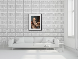 BOOKSHELF OUTLINE - Non-woven paper wallpaper - Cabinet by Mineheart