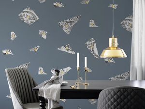 PLATE FRAGMENT - Motif fire retardant non-woven paper wallpaper - Wallpaper by Mineheart