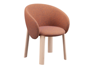 NEBULA WOOD - Upholstered fabric chair with wooden base - Chair by Miniforms